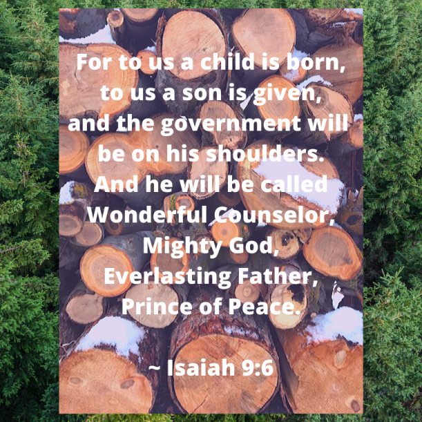 Fo . For to us a child is born, to us a son is given, and the government will be on his shoulders. And he will be called Wonderful Counselor, Mighty God, Everlasting Father, Prince of Peace. ~ Isaiah 9_6